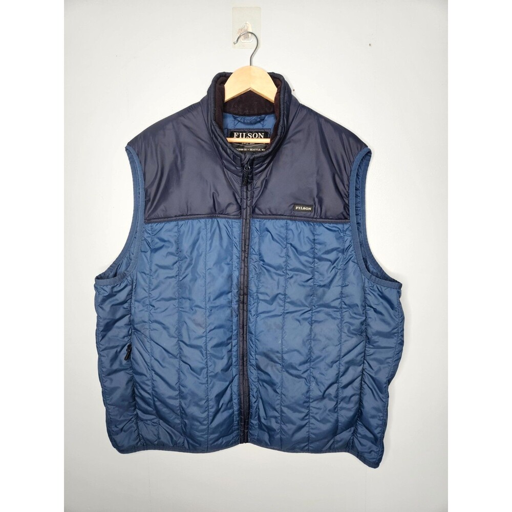 C.C. FILSON Blue Wing Captain Vest Ultralight Puffer Mens Size 3XL Blue Black
